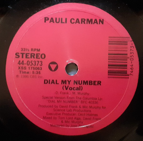 Pauli Carman : Dial My Number (12", Single)