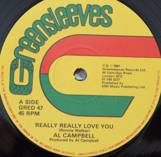 Al Campbell : Really Really Love You / Rub A Dub Dub (12")