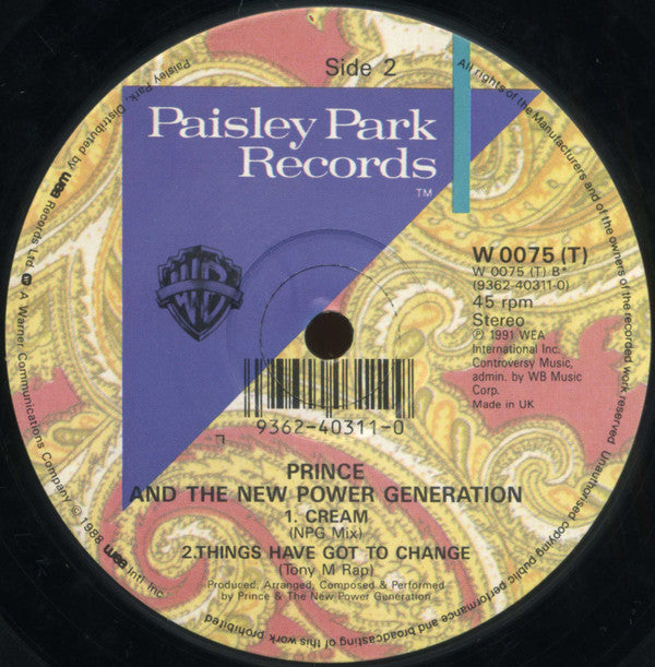 Prince & The New Power Generation : Diamonds And Pearls (12", Single)