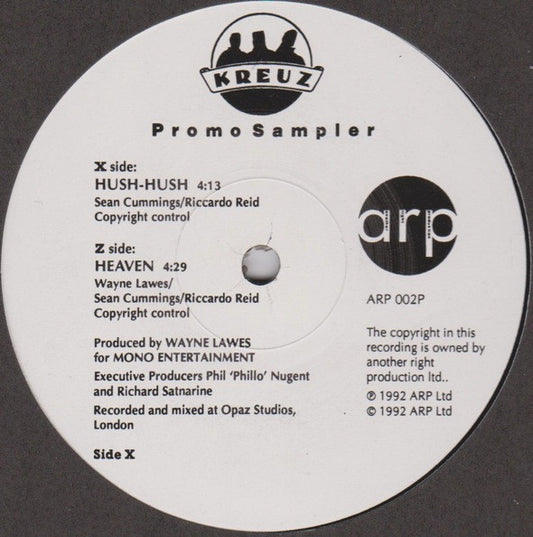 Kreuz : Hush-Hush / Heaven (12", Promo, Smplr)