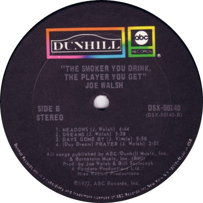 Joe Walsh : The Smoker You Drink, The Player You Get (LP, Album, Gat)