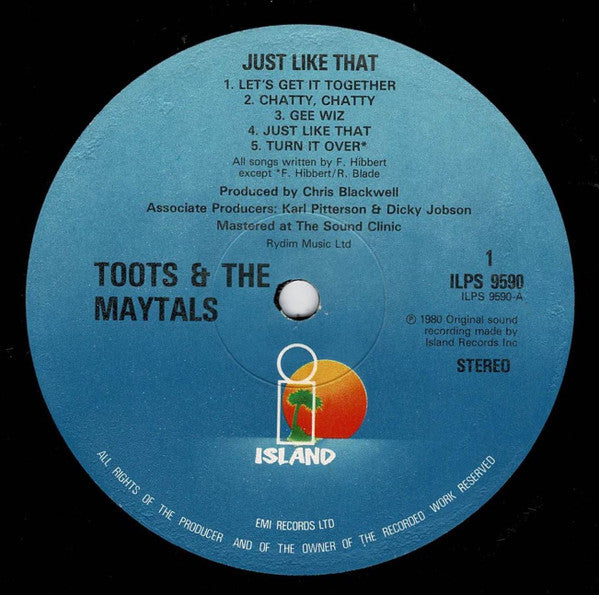 Toots & The Maytals : Just Like That (LP)