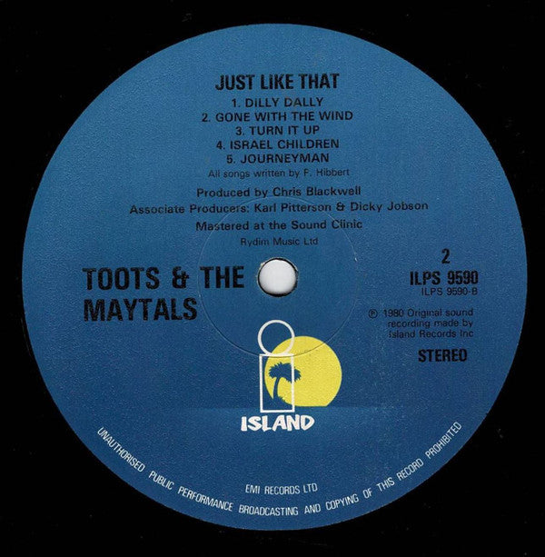 Toots & The Maytals : Just Like That (LP)