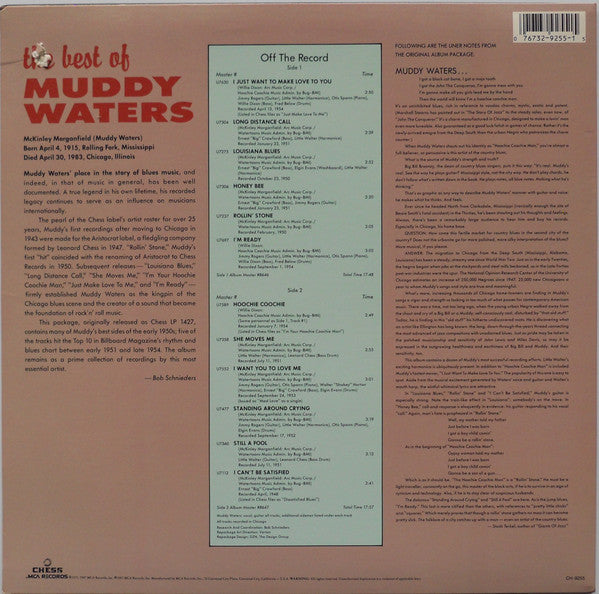 Muddy Waters : The Best Of Muddy Waters (LP, Comp, RE, Glo)