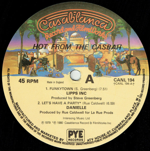 Various : Hot From The Casbah (12", Single, P/Mixed)