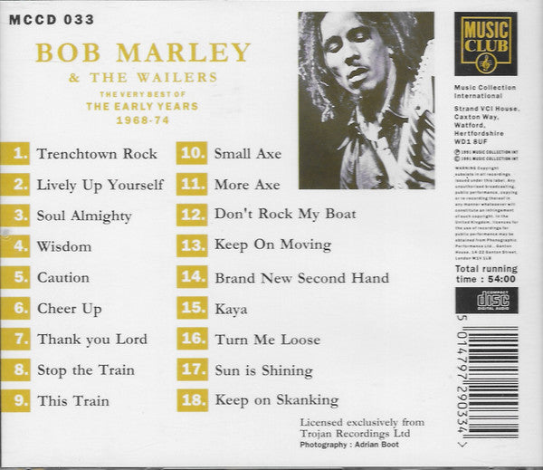 Bob Marley & The Wailers : The Very Best Of The Early Years 1968-74 (CD, Comp, RE)