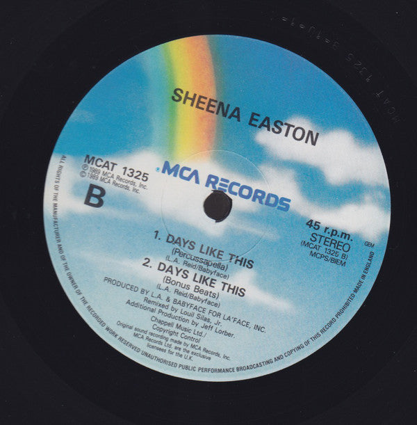 Sheena Easton : Days Like This (12", Single)