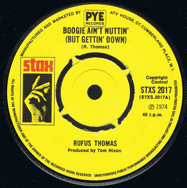 Rufus Thomas : Boogie Ain't Nuttin' (But Gettin' Down) (7", 4 P)