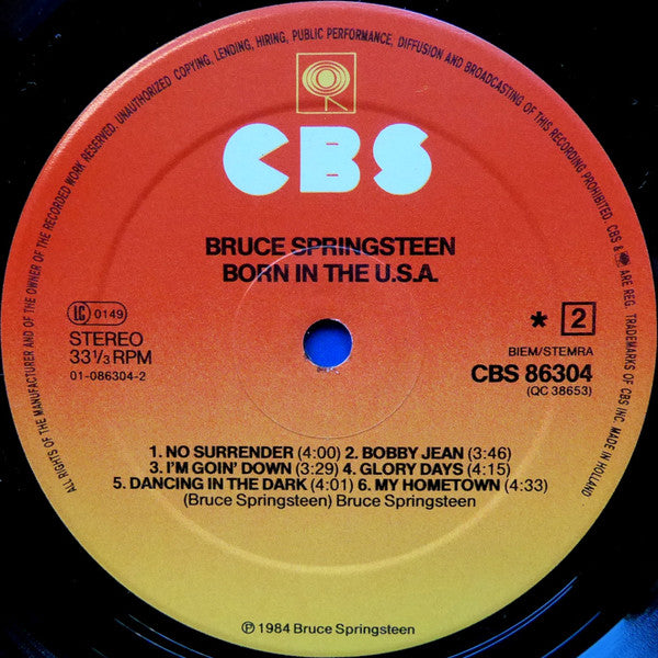 Bruce Springsteen : Born In The U.S.A. (LP, Album, Sun)