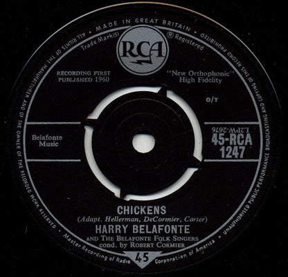 Harry Belafonte And Odetta : There's A Hole In My Bucket / Chickens (7", Single)