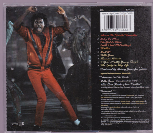 Michael Jackson : Thriller (CD, Album, RE, RM, S/Edition)