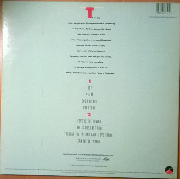 Teddy Pendergrass : Joy (LP, Album)