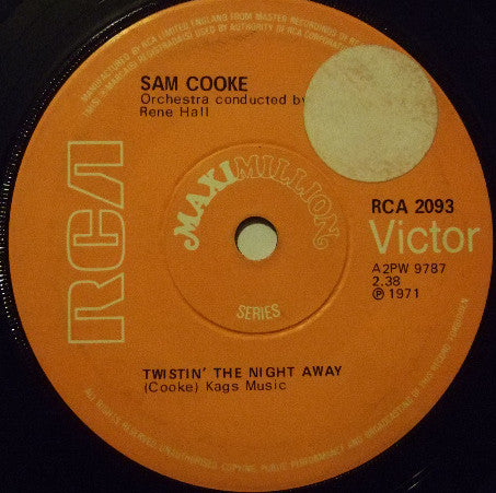 Sam Cooke : Twistin' The Night Away (7", Maxi, Sol)