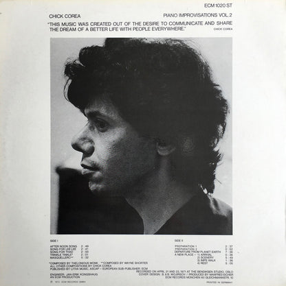 Chick Corea : Piano Improvisations Vol. 2 (LP, Album)