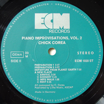 Chick Corea : Piano Improvisations Vol. 2 (LP, Album)