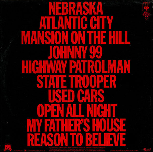 Bruce Springsteen : Nebraska (LP, Album)