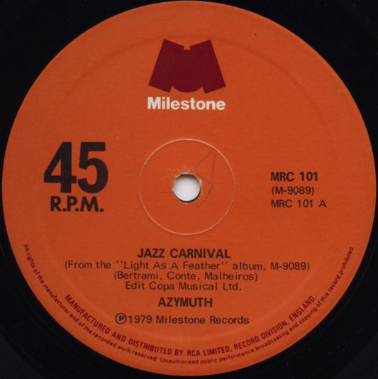 Azymuth : Jazz Carnival c/w Fly Over The Horizon (12", Single)