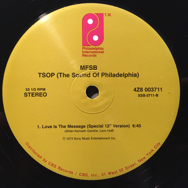 MFSB : TSOP (The Sound Of Philadelphia) / Love Is The Message (12", Single, RE)