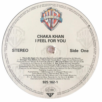 Chaka Khan : I Feel For You (LP, Album)