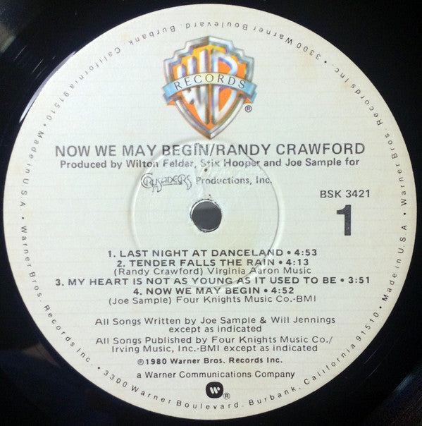 Randy Crawford : Now We May Begin (LP, Album, Win)