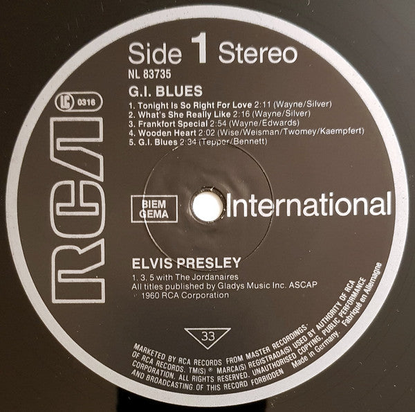 Elvis* : G. I. Blues (LP, Album, RE)