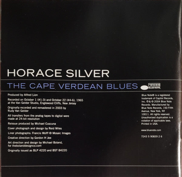 The Horace Silver Quintet Plus J.J. Johnson : The Cape Verdean Blues (CD, Album, RE, RM)