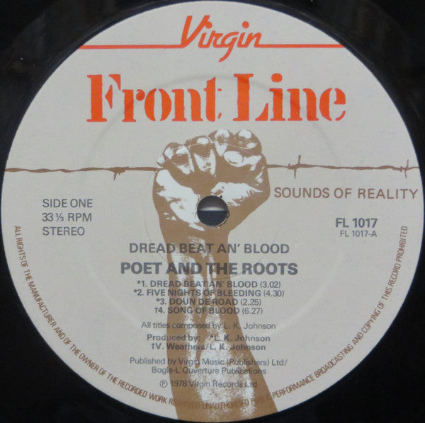 Poet And The Roots : Dread Beat An' Blood (LP, Album, Por)