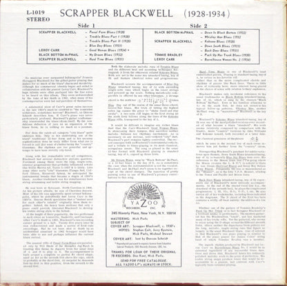 Scrapper Blackwell : The Virtuoso Guitar Of Scrapper Blackwell (LP, Comp, RP)