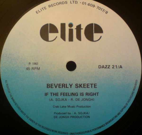 Beverley Skeete : If The Feeling Is Right (12")