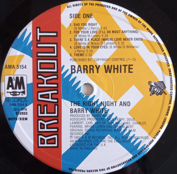 Barry White : The Right Night & Barry White (LP, Album)