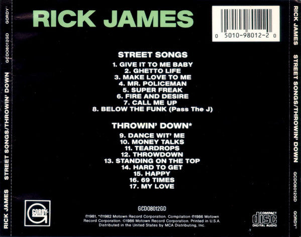 Rick James : Street Songs / Throwin' Down (CD, Album, Comp, RE, RM)