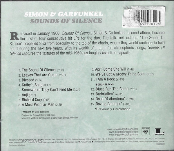 Simon & Garfunkel : Sounds Of Silence (CD, Album, RE, RP, Son)