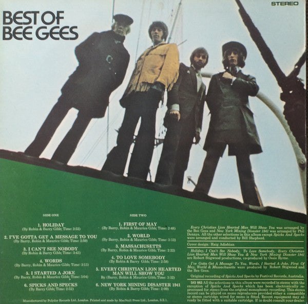 Bee Gees : Best Of Bee Gees (LP, Comp)