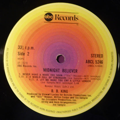 B.B. King : Midnight Believer (LP, Album)