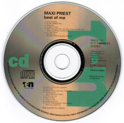 Maxi Priest : Best Of Me (CD, Comp, RE, RP, 2nd)