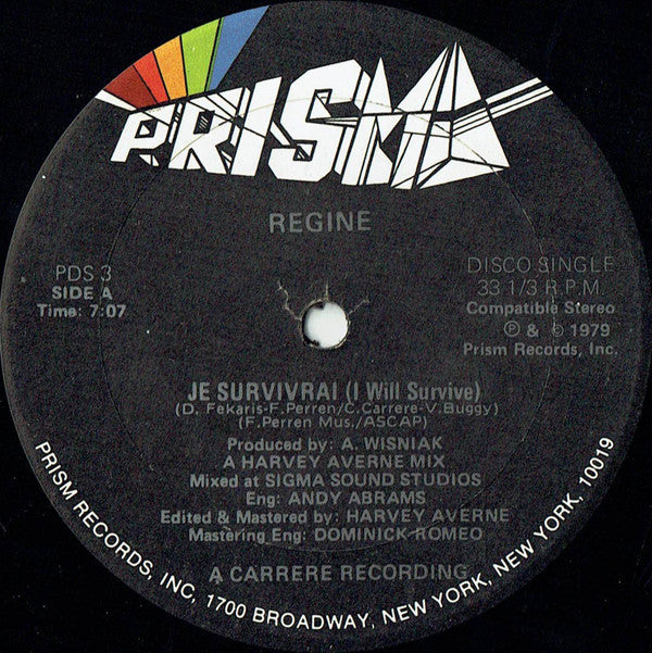 Regine* : Je Survivrai = I Will Survive (12", Single)