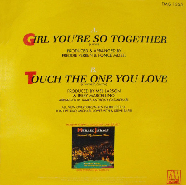 Michael Jackson : Girl You're So Together (7", Single)