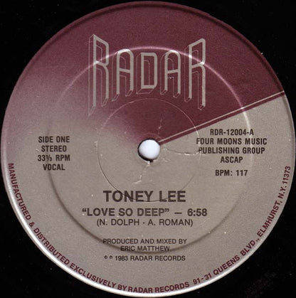 Toney Lee : Love So Deep (12", Single)