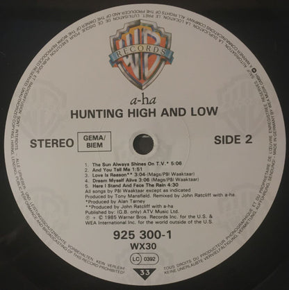 a-ha : Hunting High And Low (LP, Album)