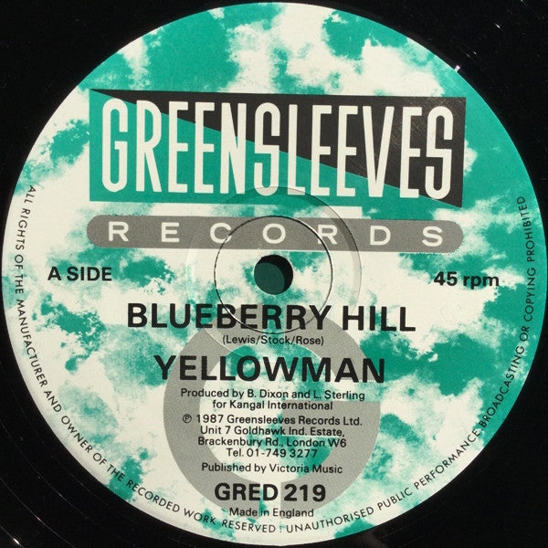 Yellowman : Blueberry Hill  (12")