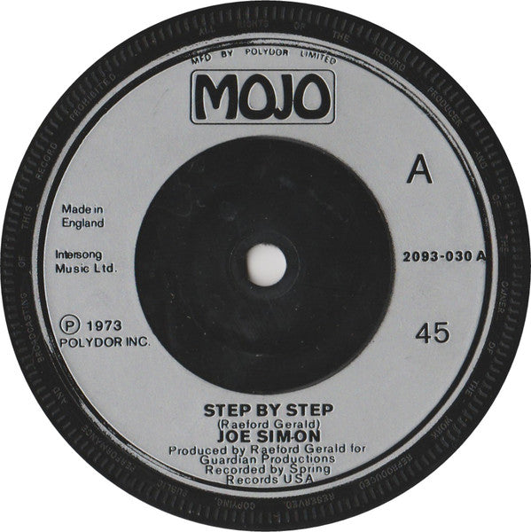 Joe Simon : Step By Step (7", Single, Sli)