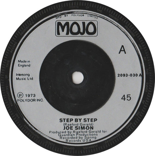 Joe Simon : Step By Step (7", Single, Sli)