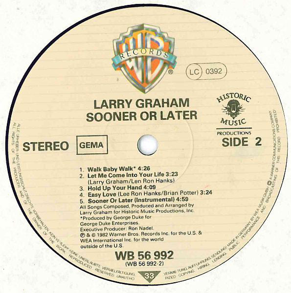 Larry Graham : Sooner Or Later (LP, Album)