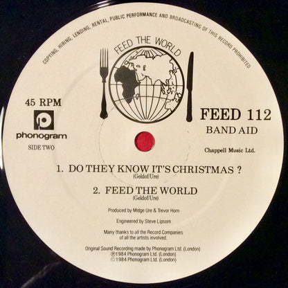 Band Aid : Do They Know It's Christmas? (12", Single, Orl)