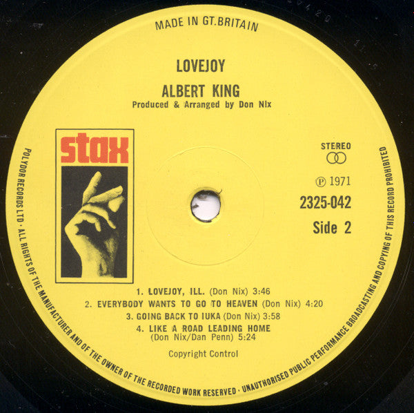 Albert King : Lovejoy (LP, Album, Gat)