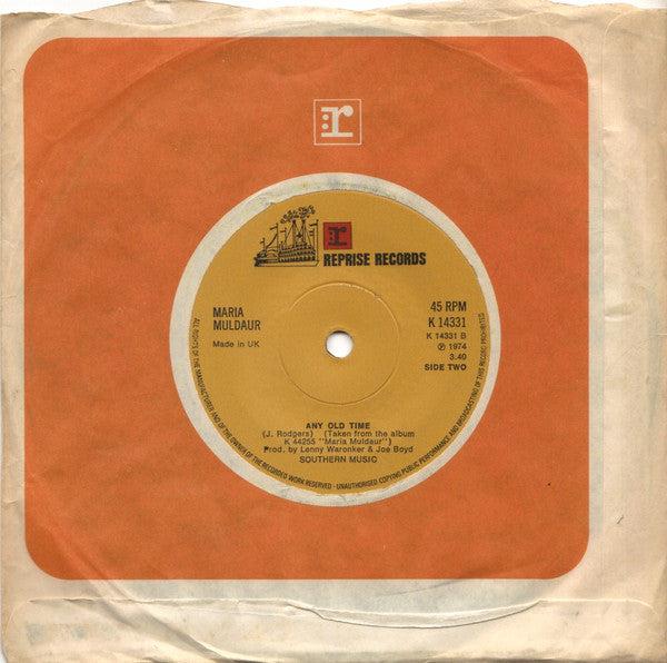 Maria Muldaur : Midnight At The Oasis (7", Single, Sol)