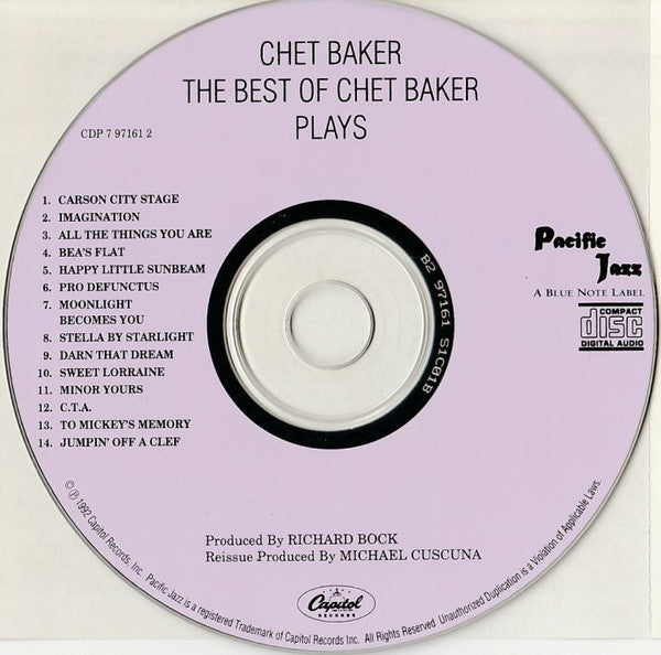 Chet Baker : The Best Of Chet Baker Plays (CD, Comp, Mono, RE)