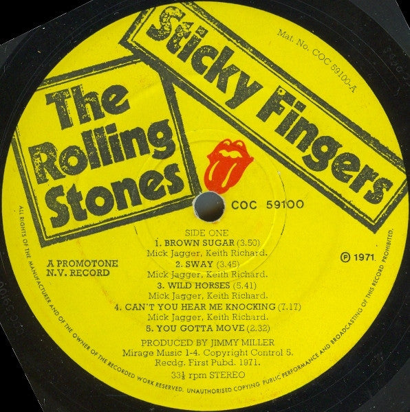 The Rolling Stones : Sticky Fingers (LP, Album, Lar)