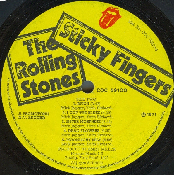 The Rolling Stones : Sticky Fingers (LP, Album, Lar)