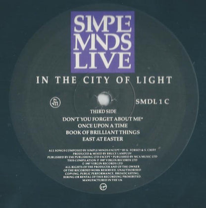 Simple Minds : Live In The City Of Light (2xLP, Album)